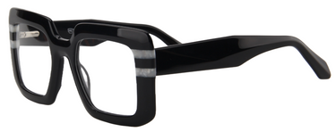 Afro Motif Women Eyeglasses: Chinasa - Black - SpecSMART Eye Clinic (Diagonal View)